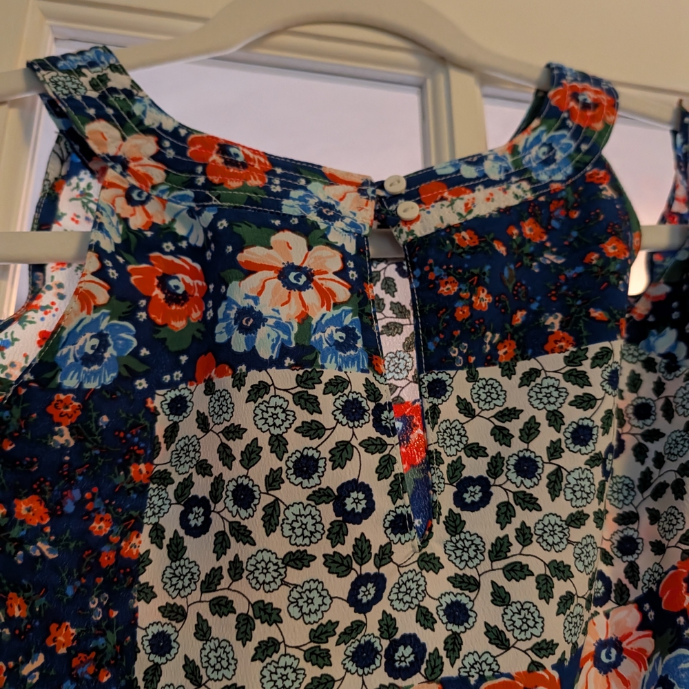 C Floral Patchwork Cold-Shoulder Midi Dress - Picture 5 of 6